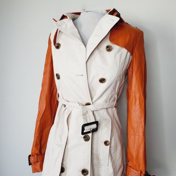 W118 by WALTER BAKER Orange Faux Leather Moto
Cotton Trench Coat - Picture 5 of 10